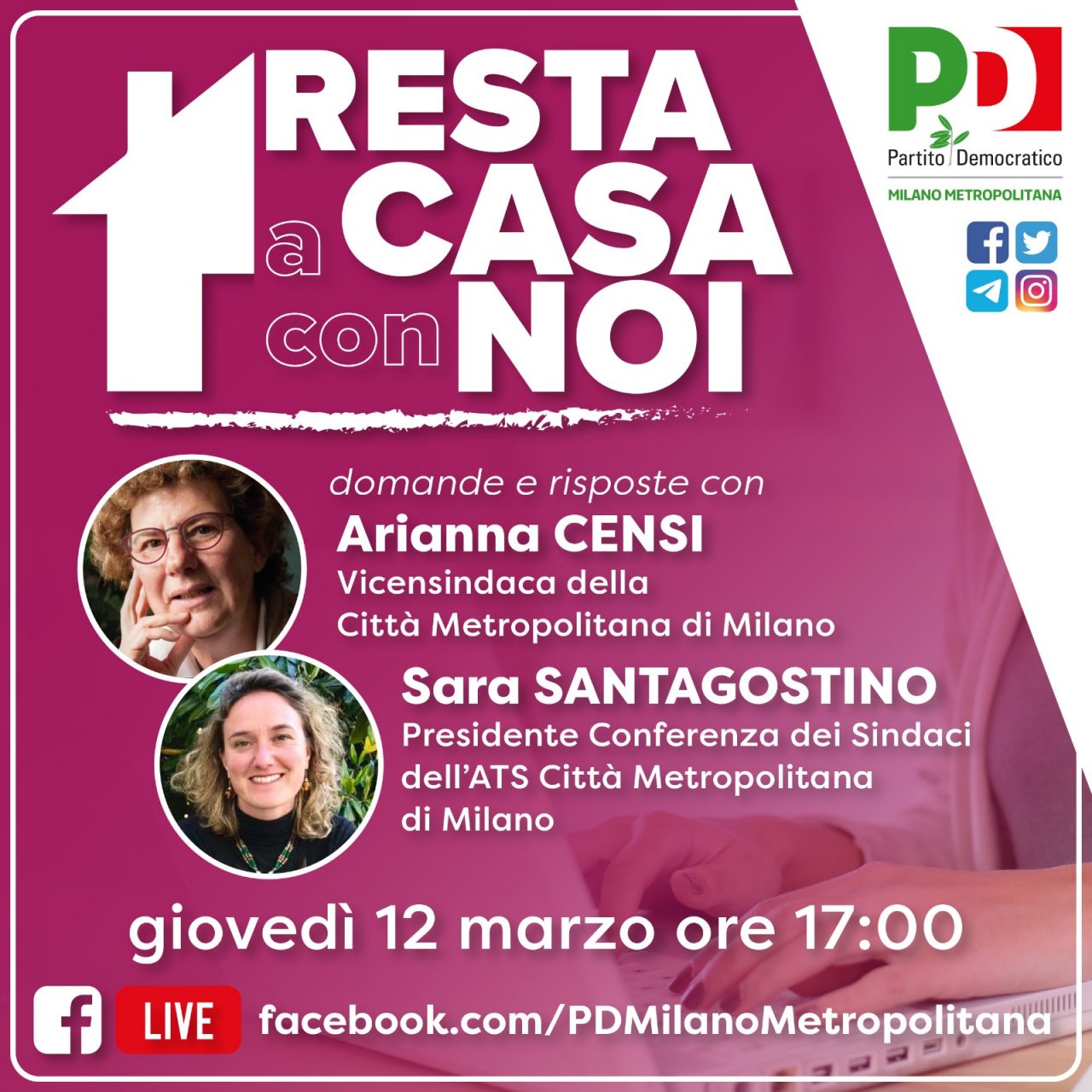 Resta a casa con noi: Arianna Censi e Sara Santagostino rispondono in diretta alle vostre domande