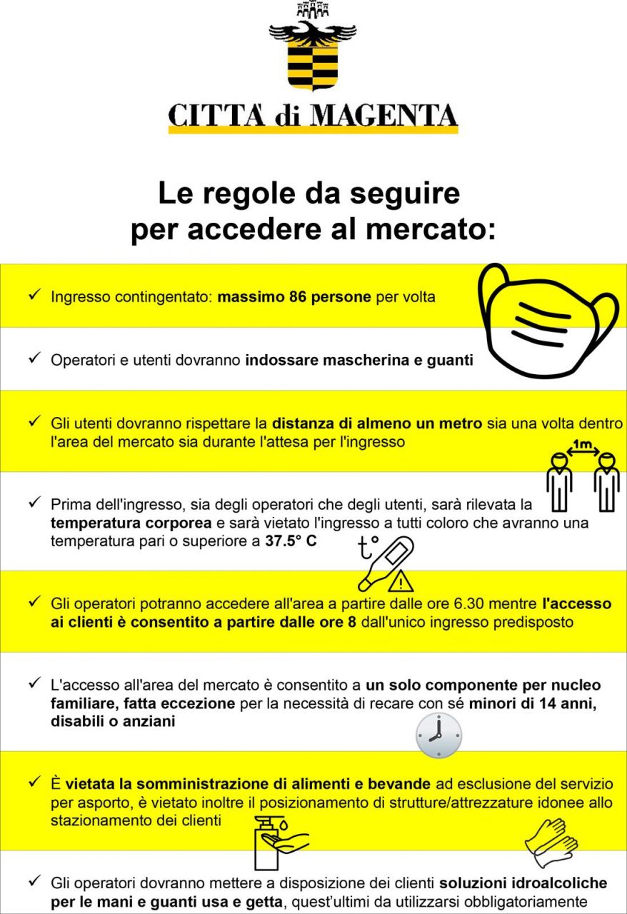 Riaprono i mercati anche a Magenta: numero chiuso e distanza di sicurezza