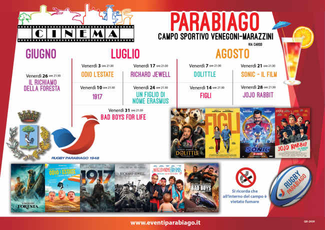 Parabiago, cinema all'aperto 2020