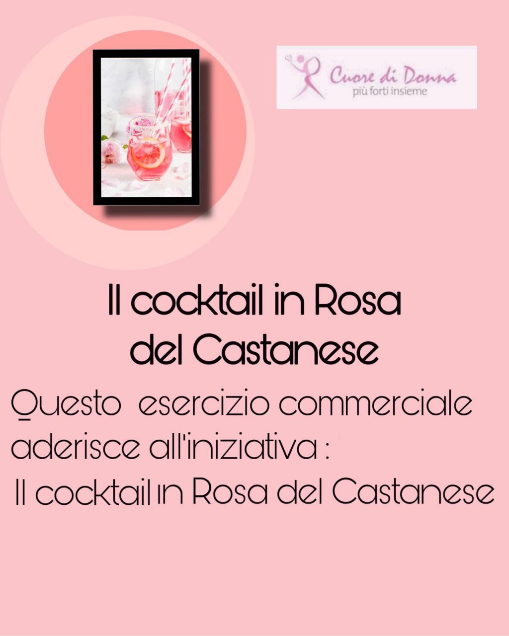 “Il Cocktail in Rosa del Castanese” per la prevenzione del tumore al seno