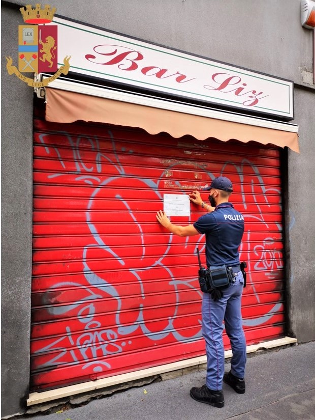 La Polizia di Stato sospende la licenza di un bar per 10 giorni