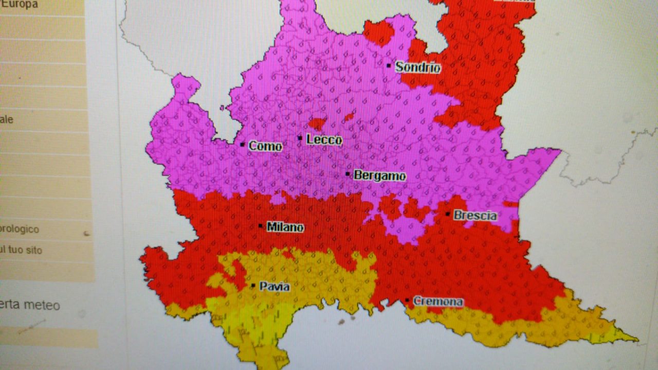 Rischio di forti temporali, è ancora allerta meteo in Lombardia