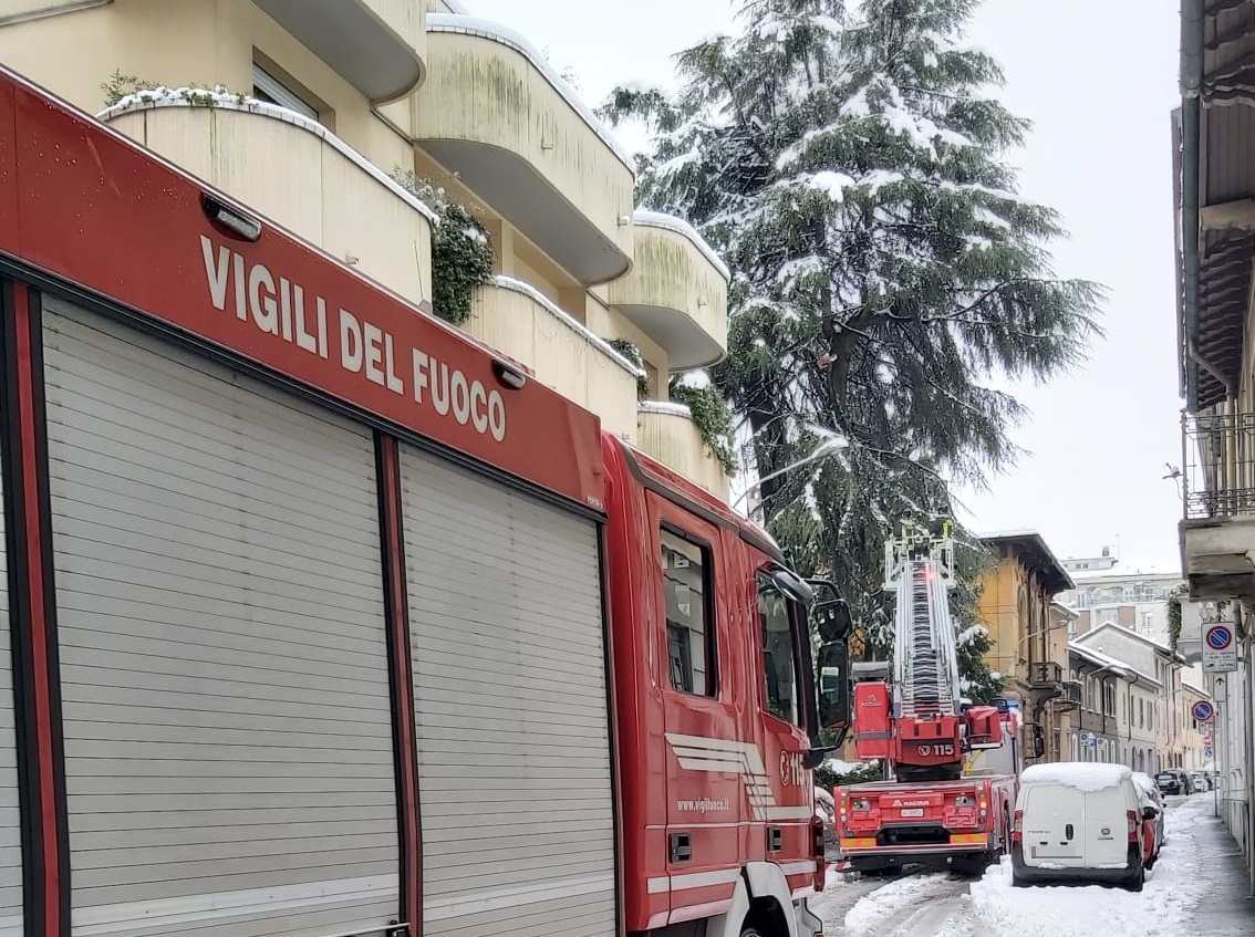 Rami pericolanti a causa della neve, Vigili del Fuoco in azione nel Legnanese