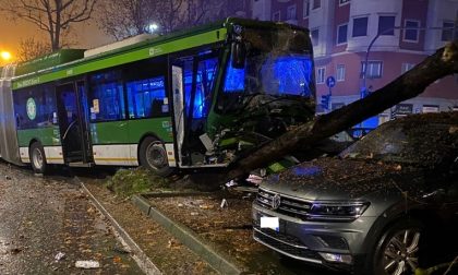 Autobus si schianta contro le auto parcheggiate