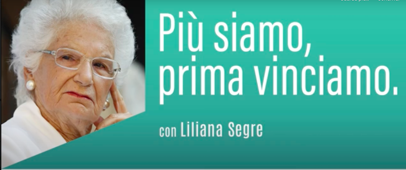 La senatrice Liliana Segre invita gli over 80 a vaccinarsi