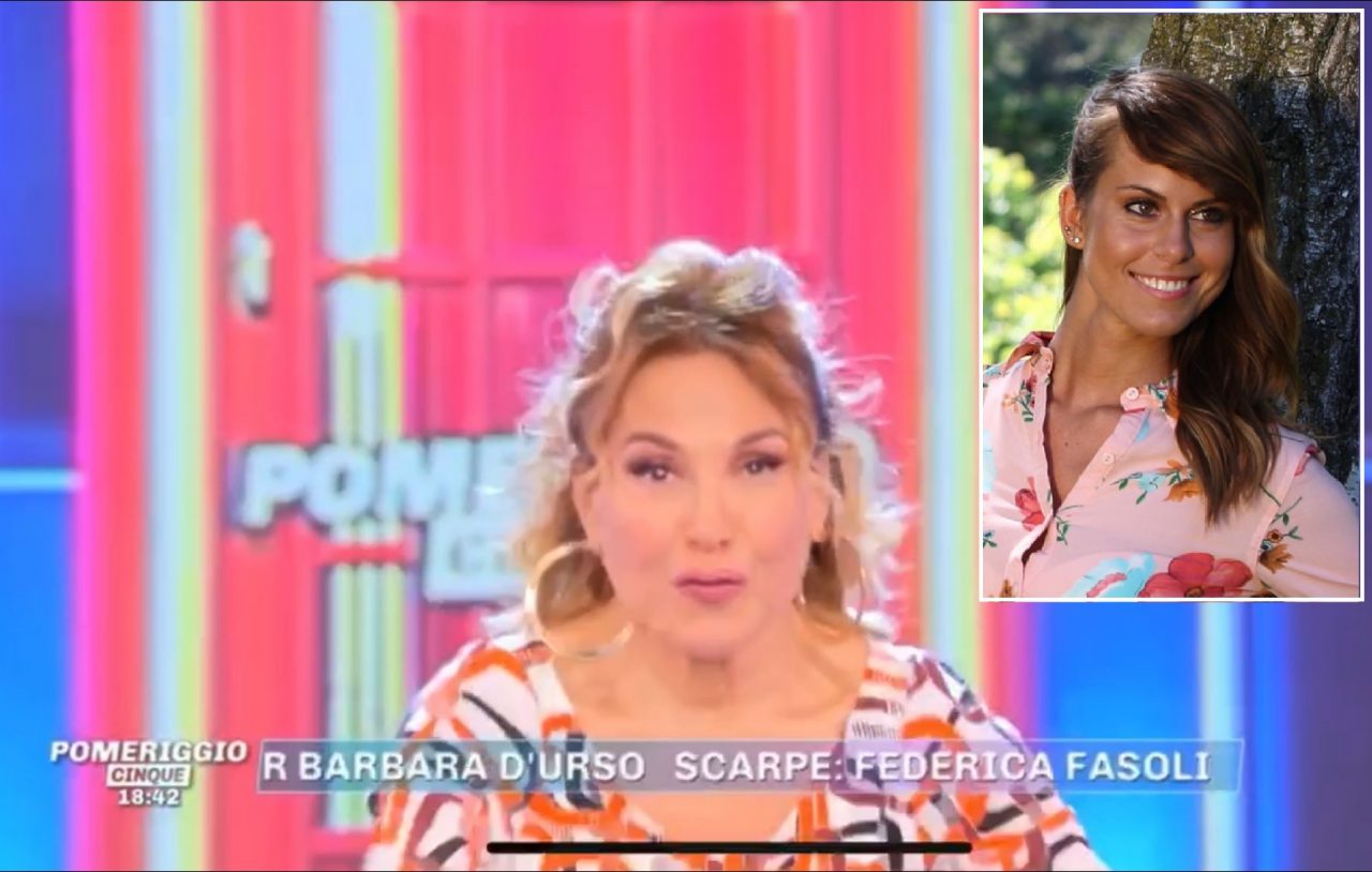 Barbara D’Urso indossa le scarpe ideate e realizzate da una canegratese
