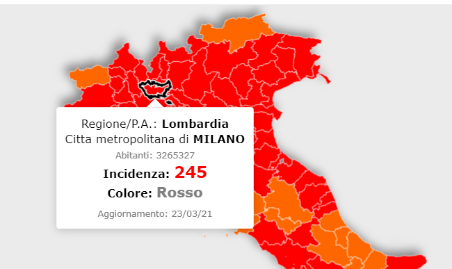 La Lombardia resta zona rossa fino a Pasqua