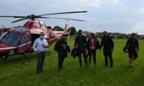 La maglia rosa del Giro atterra a Lainate per preparare la cronometro finale