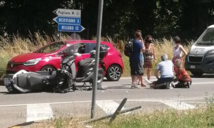 Incidente a Vanzago, motociclista ferito