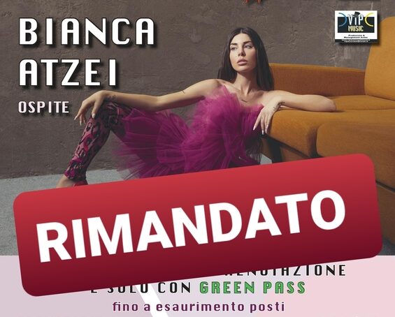 Concerto di Bianca Atzei: rimandato a data da destinarsi