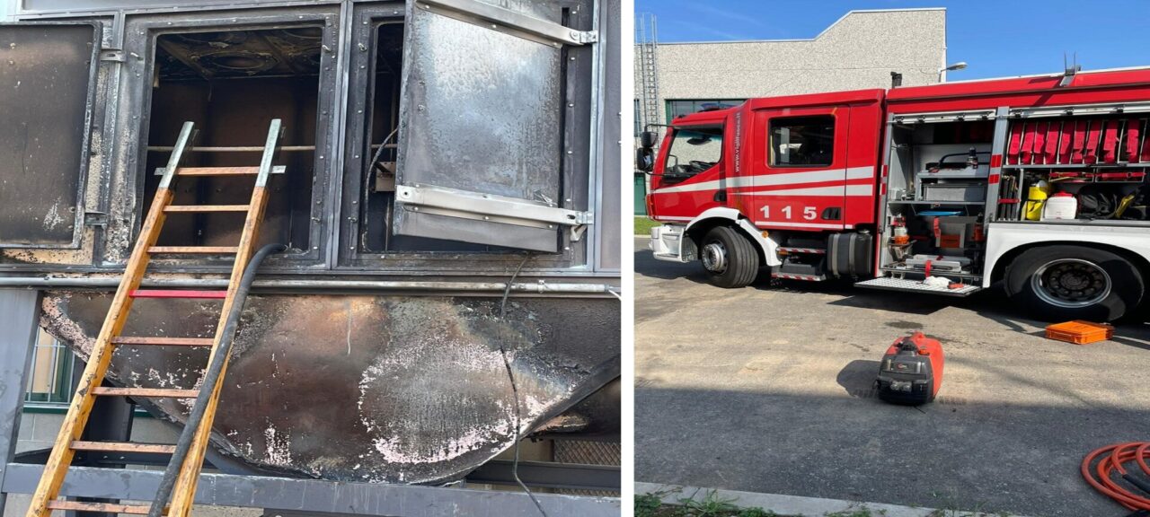 Incendio in uno stabilimento della zona industriale di Cassinetta