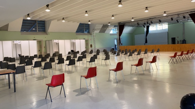 Lo spazio fiera sede della campagna antinfluenzale