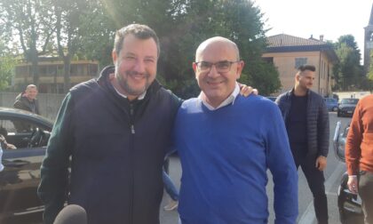 Matteo Salvini in visita al candidato sindaco Massimo Cozzi