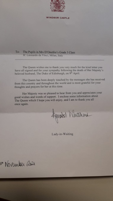 Lettera della Regina Elisabetta agli studenti senaghesi