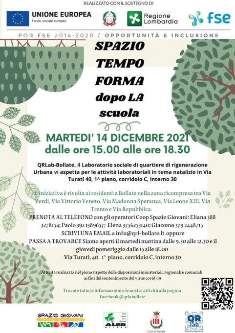 Qrlab Bollate, al via le attività natalizie per rigenerare i quartieri