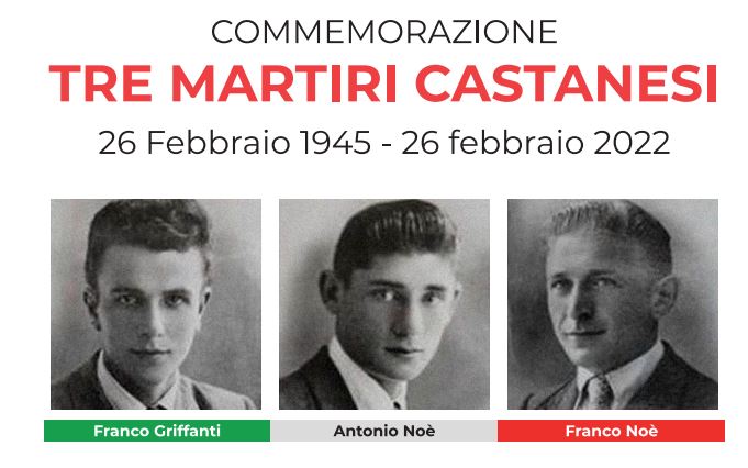 Sabato la commemorazione dei tre martiri Castanesi