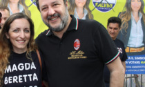 Matteo Salvini al mercato a sostegno del candidato sindaco di Senago