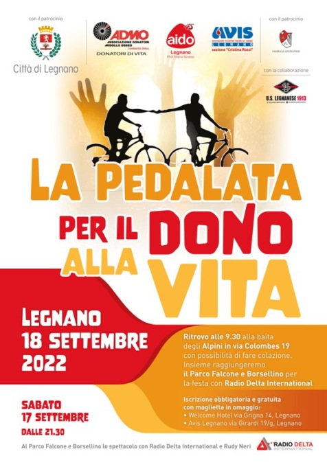 Aido, Admo e Avis a braccetto per la “Pedalata per il dono alla vita”