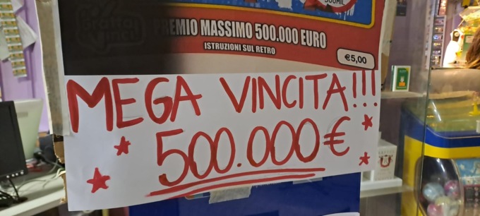 Vincita da 500mila euro in tabaccheria