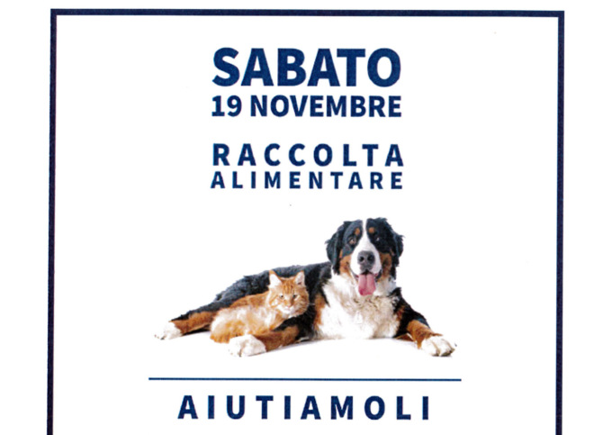 Il 19 novembre la raccolta alimentare per gli animali