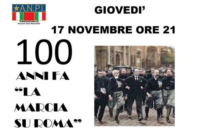Una serata per ripercorrere storicamente la “Marcia su Roma”