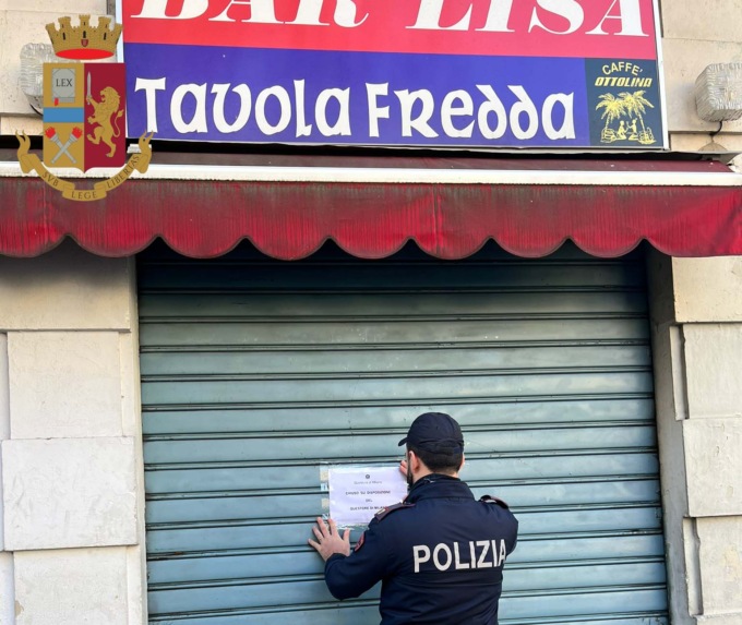 Frequentato da pregiudicati: il Questore chiude il bar per 15 giorni