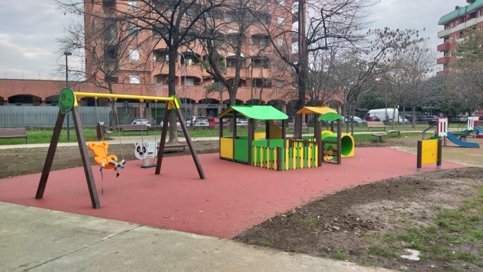 Il Giardinone di Pero con i nuovi giochi inclusivi