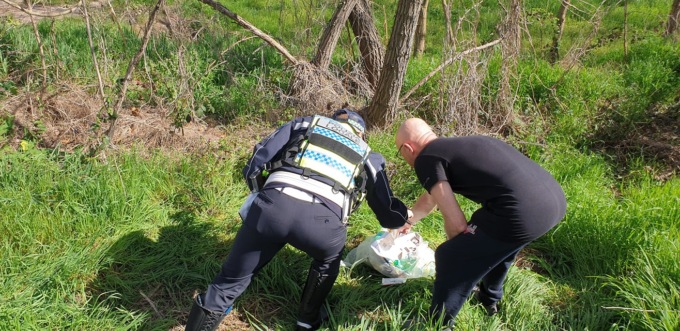 Durante la pulizia trovano l’autore di un abbandono rifiuti: multato