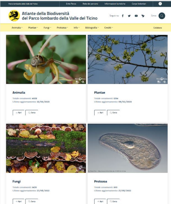 E’ online il portale delle biodiversità del Parco del Ticino