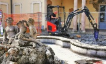 Iniziati i lavori per sistemare la fontana di Villa Burba