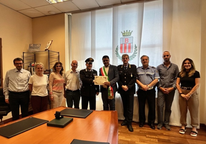 L’amministrazione ha salutato il Capitano dei Carabinieri, Cosimo Magrì