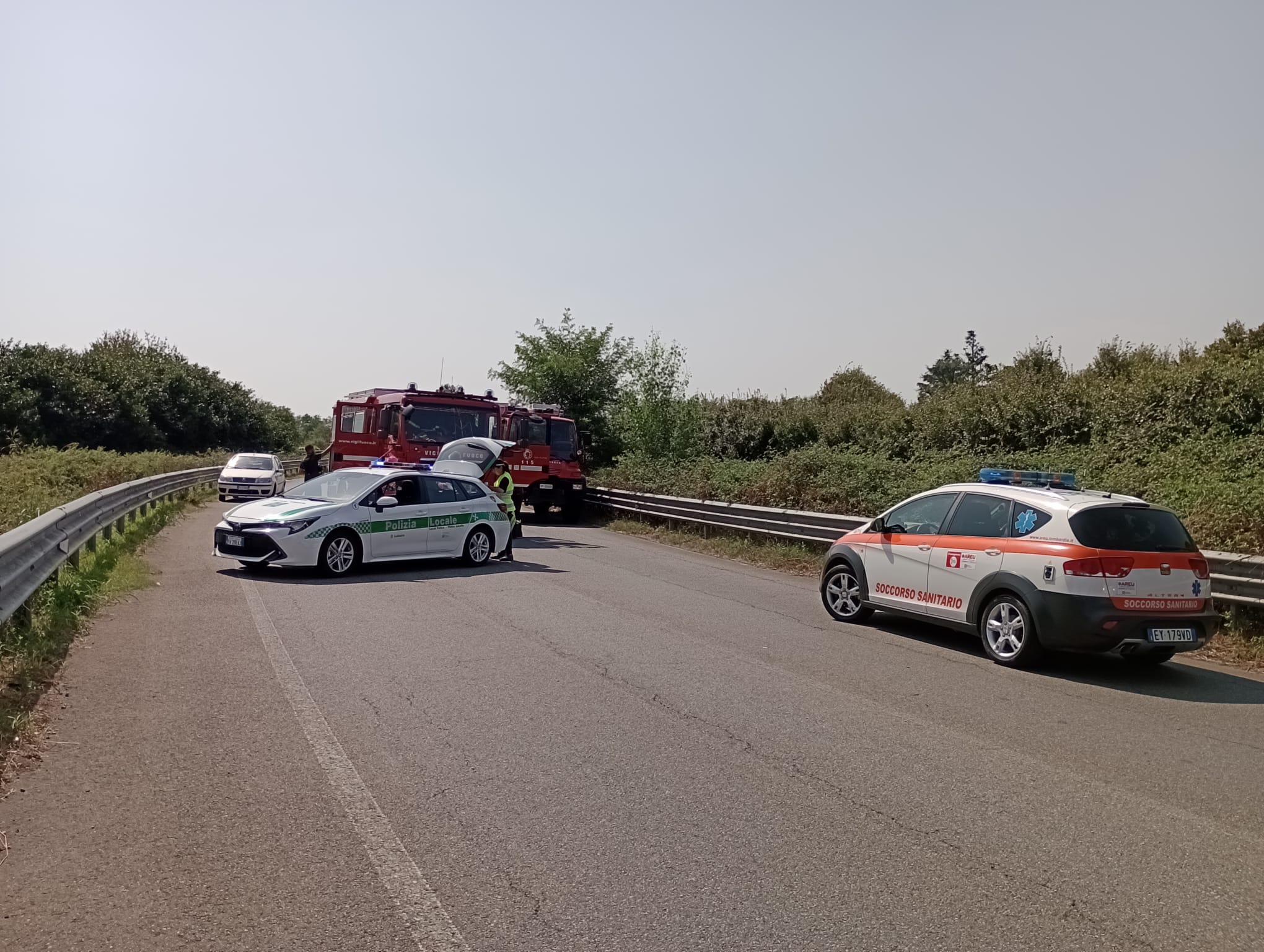 Garbagnate, incidente fra mezzo pesante e auto