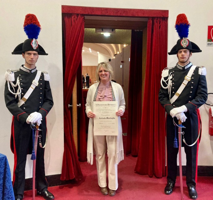 Raffaella Mastaglia nominata Cavaliere all’Ordine al Merito della Repubblica Italiana