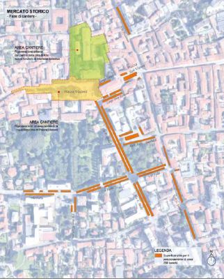 Si spostano le bancarelle per il rifacimento di Piazza Visconti