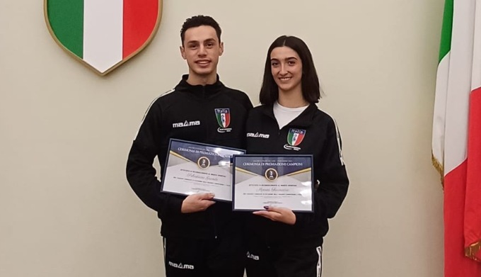 I campioni di ballo Moorea e Sebastiano premiati al Coni