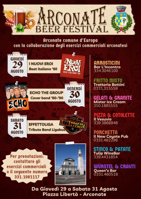 Tutto pronto per la tre giorni all’insegna dell’Arconate Beer Festival