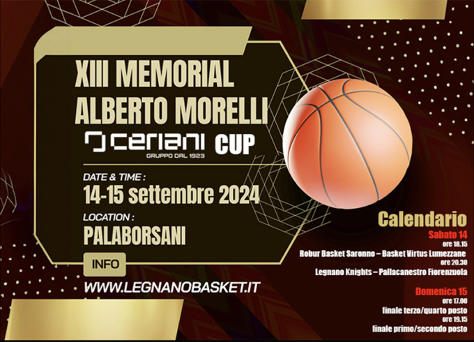 Nel fine settimana arriva il memorial “Alberto Morelli”