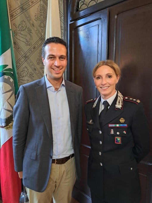 Il benvenuto del sindaco Orlandi al tenente colonnello dei Carabinieri Emanuela Rocca