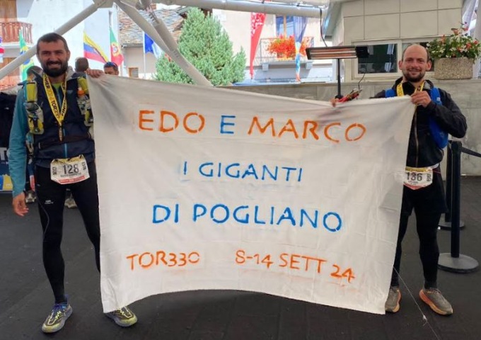 Edo e Marco, i giganti di Pogliano al traguardo del Tor De Geants