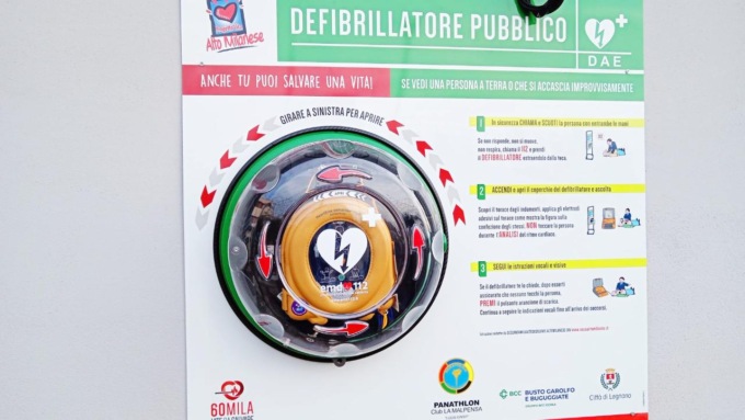 Al campo sportivo Gavinelli di Legnano arriva il defibrillatore