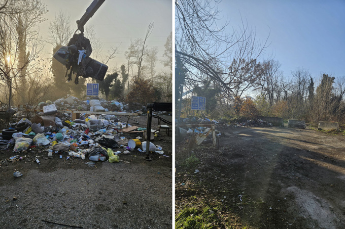 Discarica abusiva ad Abbiategrasso: rimossi 78 quintali di rifiuti