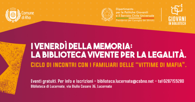 Ciclo di incontri in biblioteca con i famigliari delle vittime della mafia