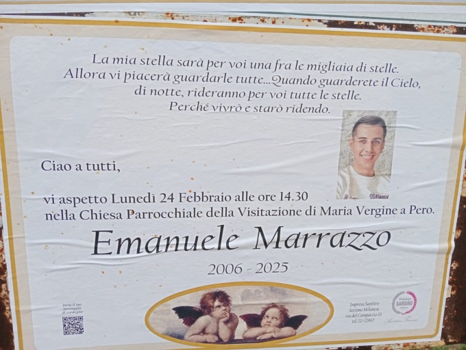 I funerali di Emanuele: “Facciamo qualcosa in suo nome”