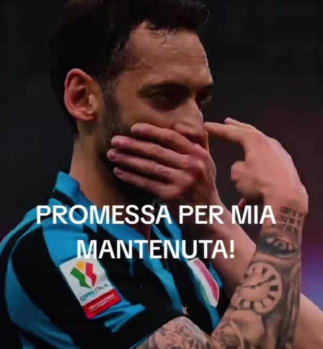 Hakan Calhanoglu segna e dedica il gol alla piccola Mia