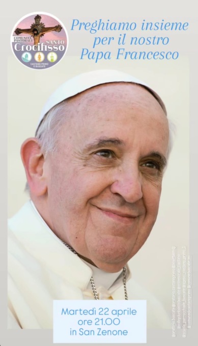 Un momento di preghiera per Papa Francesco