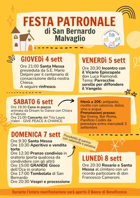 Via alla festa patronale di Malvaglio: prevista la tappa dell’arcivescovo Delpini