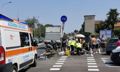 Rider investito trasportato in ospedale