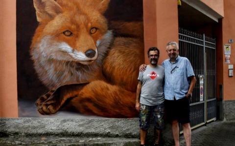 Nuovo murale in piazza: raffigura una volpe