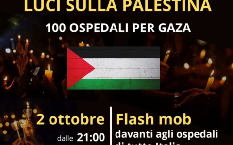 Flash mob dei sanitari con “Luci sulla Palestina”