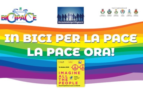 I ciclisti di Bicipace in partenza verso la marcia Perugia-Assisi